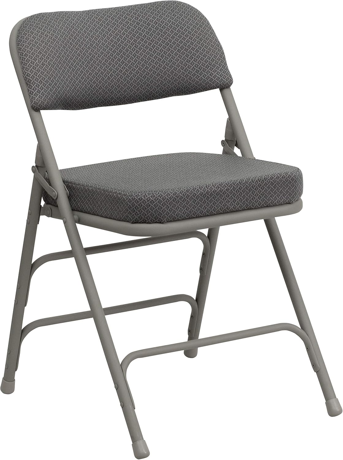 Flash Furniture 2 Pk. HERCULES Series Premium Curved Triple Braced & Double Hinged Gray Fabric Metal Folding Chair: Furniture & Decor
