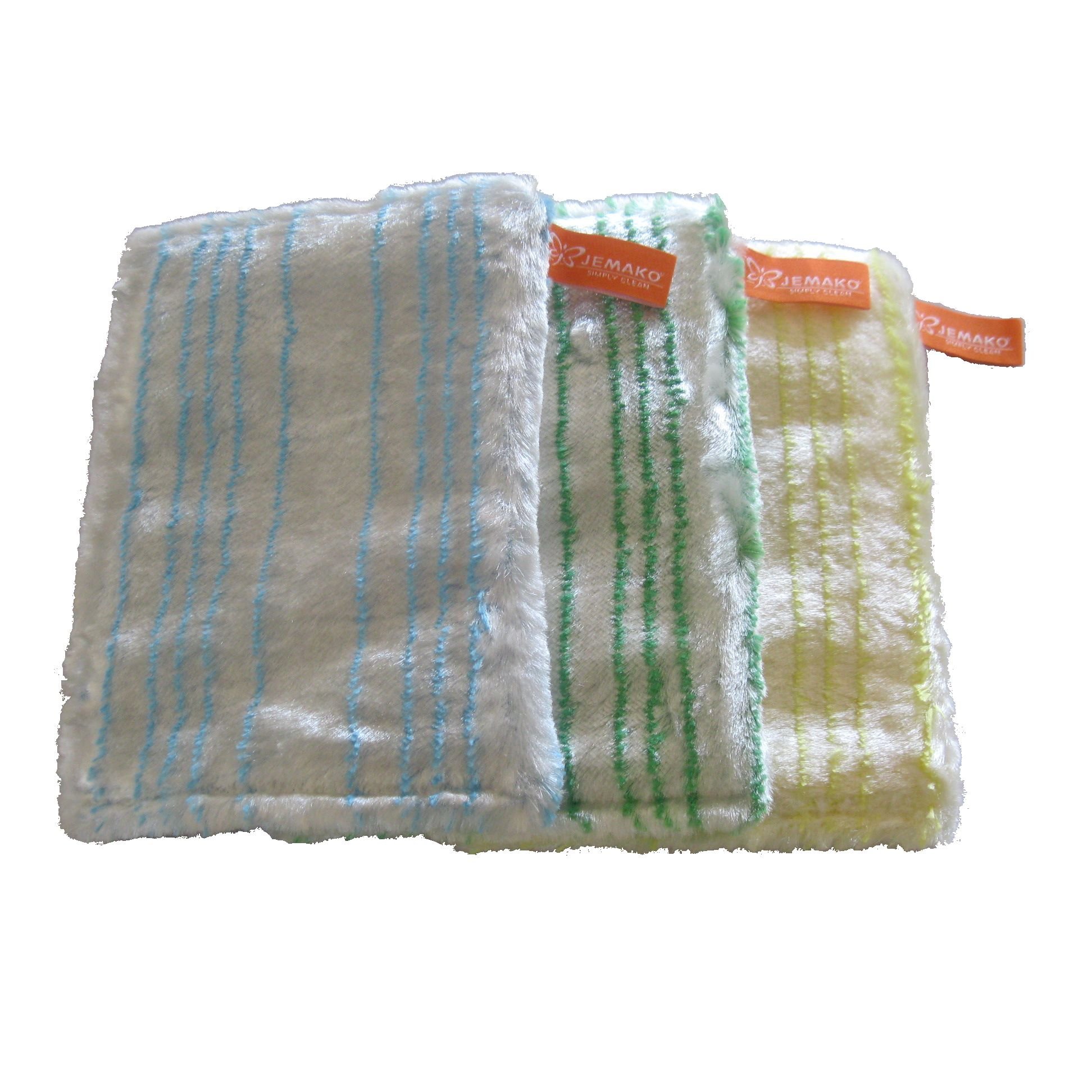 Jemako lot de 3 torchons en vert/bleu/jaune