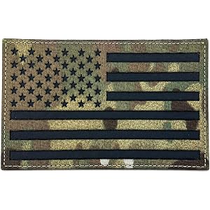 IR/Reflective American Flag Tactical Patch, Military Style, 5x3 Inches, Hook and Loop, for Backpacks, Tactical Vest, Dog Harn
