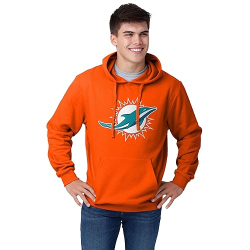 FOCO Men's Standard NFL Logo Solid Hoodie, Team Color
