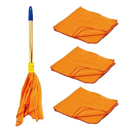 Vimal Duster Dust Mop and High Density Wiping Cloths (A Pack of 3) Combo Set