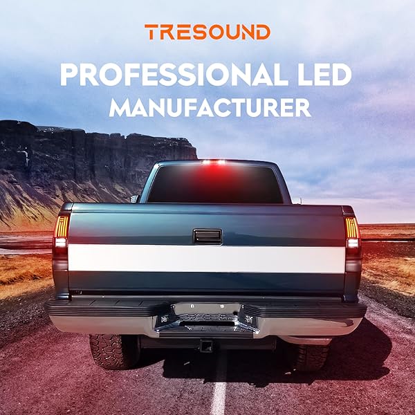 TRESOUND LED TAIL LIGHT + 3RD THIRD BRAKE CARGO LAMP FOR RAM 1500 1994-2001, FOR RAM 2500 3500 1994-2002, HIGH MOUNT STOP LIGHT REAR TAILLIGHT ASSEMBLY, 55055264AC, 55055265AC