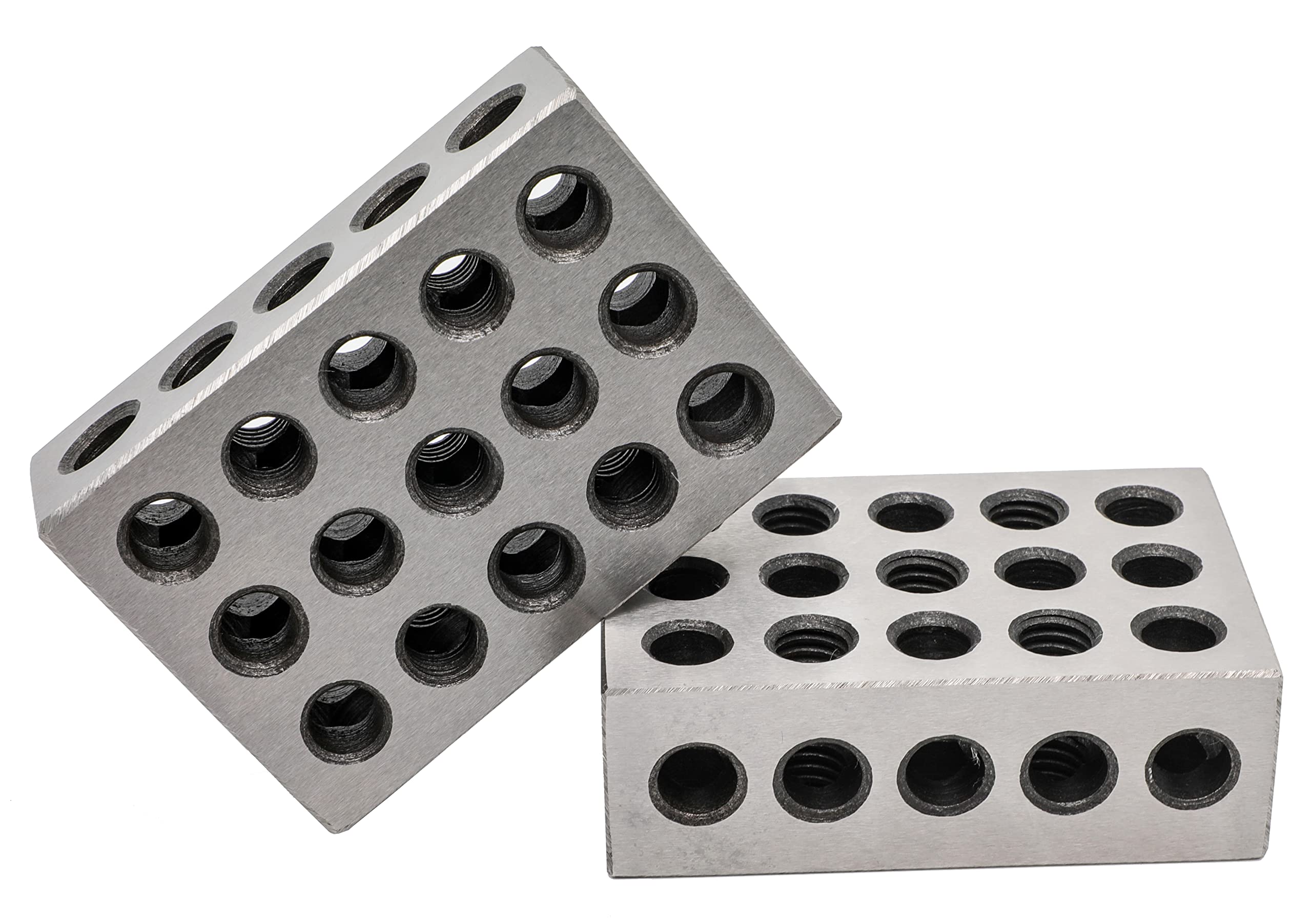 Photo 1 of LLDSIMEX Pair 1" x 2" x 3" Precision Steel 1-2-3 123 Blocks 23 Holes