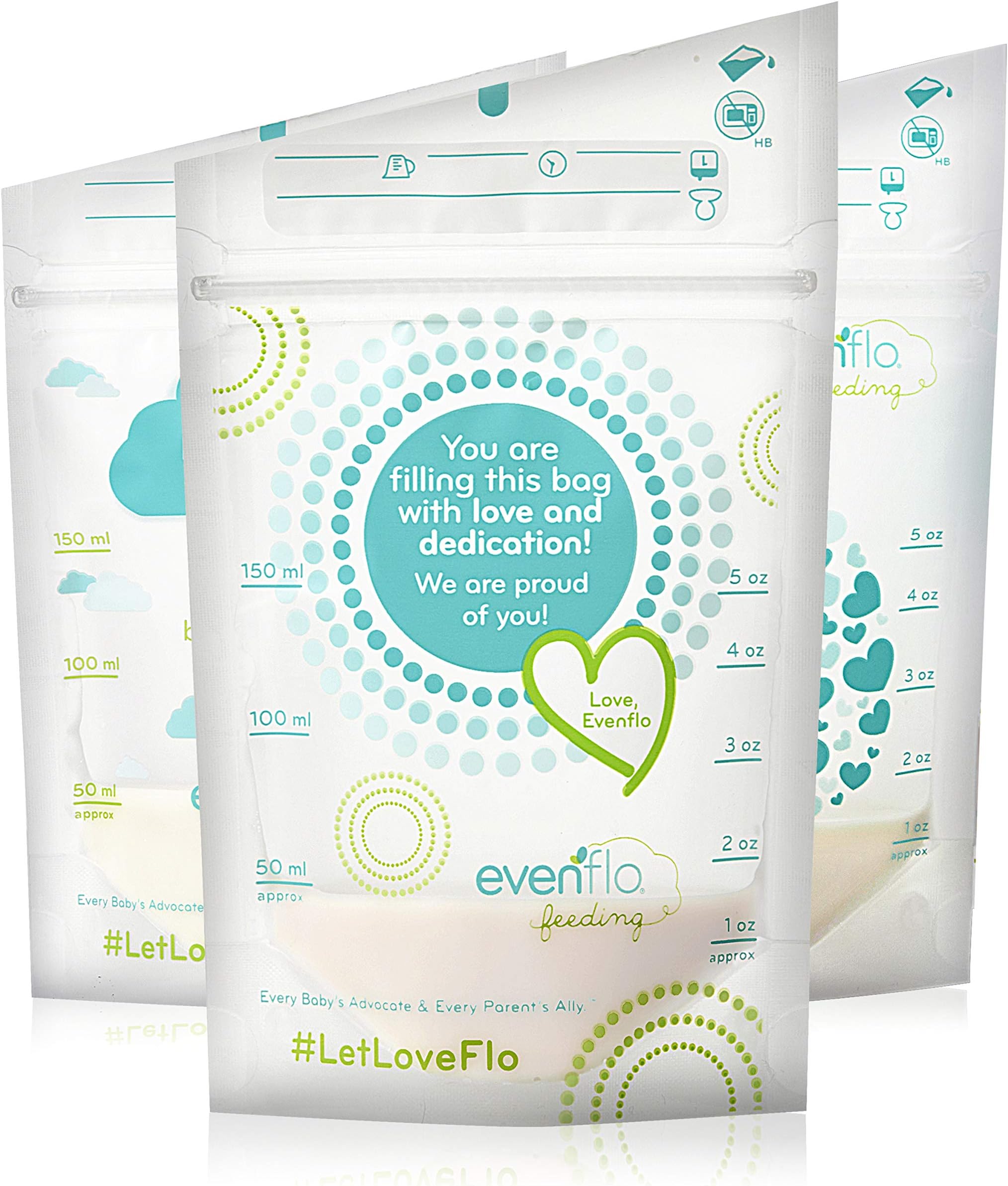 Evenflo Feeding Evenflo Feeding Advanced Breast Milk Storage Bags for Breastfeeding - 5 oz (100Count)