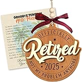 Retirement Ornament 2025 - Retirement Christmas Ornament 2025, Gifts for Men, Happy Funny Cool Retire Party, Mens Retired Gift Ideas for Coworker, Boss, Teacher, Nurse, Man, Wood Retired Ornaments