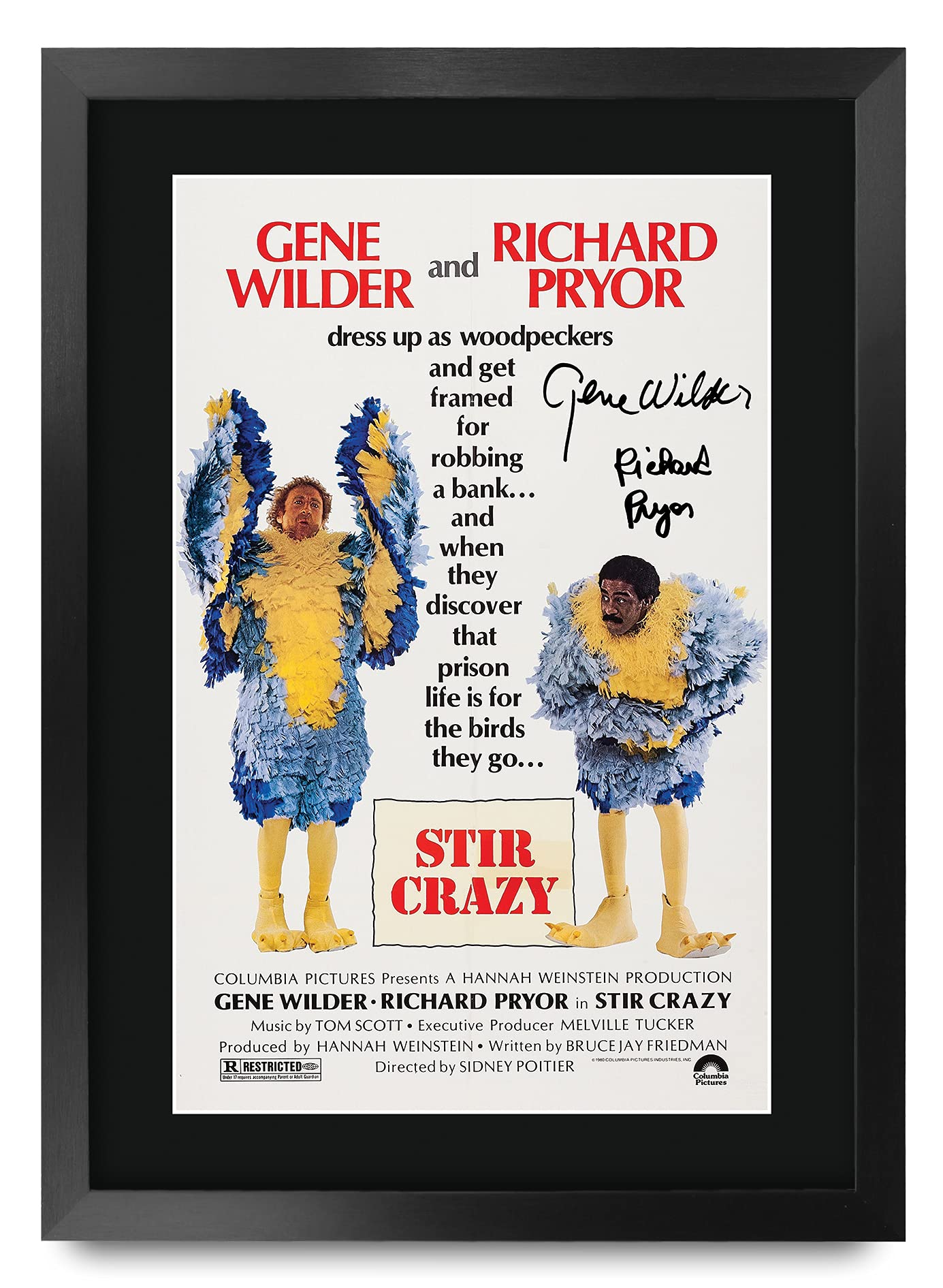 HWC Trading FR A3 Stir Crazy Movie Poster Gene Wilder, Richard Pryor Gifts Printed Poster Signed Autograph Picture for Movie Memorabilia Fans - A3 Framed