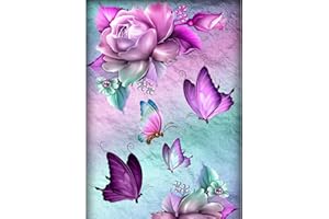 DOTZSO Diamond Painting Diamond Painting Kits for Adults,DIY 5D Round Full Drill Butterfly Flowers Diamond Art,Very Suitable for Home Leisure and Wall Decor ation 12x 16 Inches（Butterflys Gem Painting）Diamo