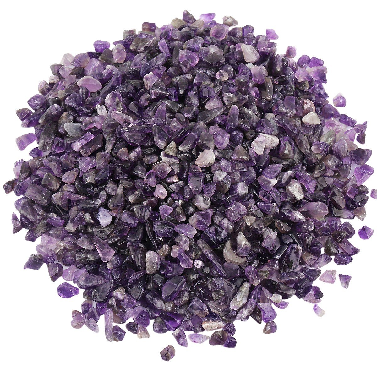Shanxing 1lb/460g Undrilled Natural Amethyst Tumbled Chips Stones Bulk, Small Reiki Healing Purple Crystals Decorative Crushed Stone Tumblestone Purple Stones for Vase Fish Tank Plant Pot Resin Craft