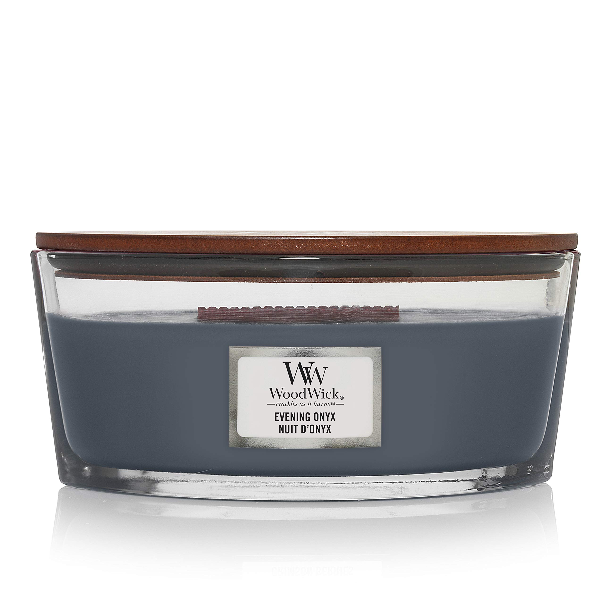 Woodwick Ellipse Scented Candle with Crackling Wick | Evening Onyx | Up to 50 Hours Burn Time, (76050E)
