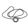Locking Day Collar Minimalist B/W NO Closure Gun Black O Ring Choker Statement Eternity square Necklace Pure Plated Silver oxide Antique Silver For Men Women Teenager Gift light Infinity Yoga 18"