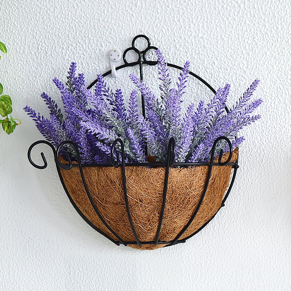 Artificial Lavender Flowers Bouquet 5 Pcs Fake Flocked Plant Purple Fake Flower Decor Brighten Home Party Wedding Centerpieces Arrangements- by Yblntek