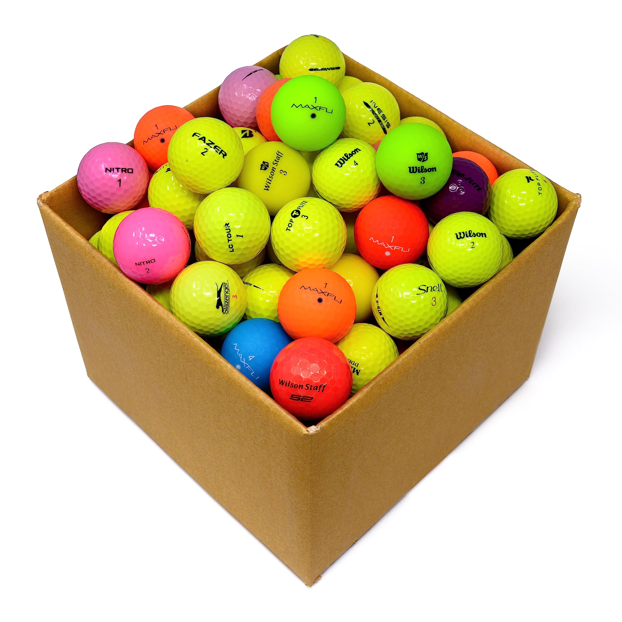 Second Chance Optic Coloured 100 Quality Lake Golf Balls (Grade A)