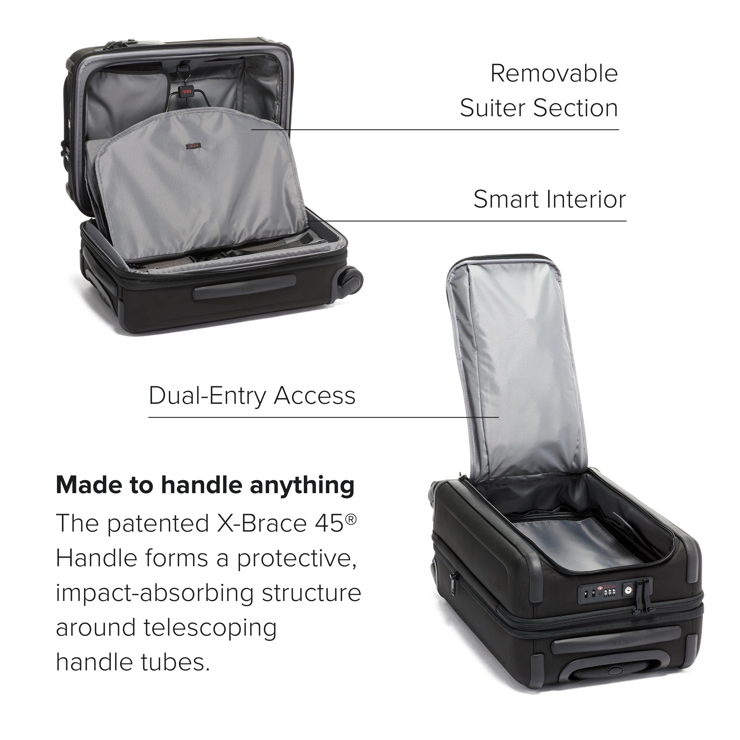 TUMI - Alpha International Dual Access 4-Wheeled Carry-on - Expandable, Durable and Compact Luggage with Removable Garment Bag