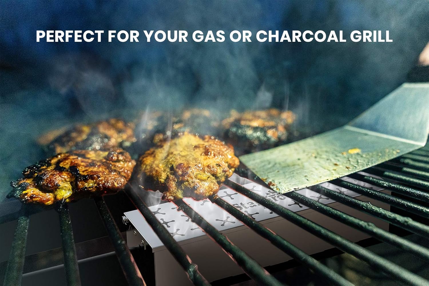 Stanbroil Double V-shape Smoker Box for Charcoal & Gas Grill, Unique W-Shape Design on Bottom, Provides Great Smoky Flavor, Stainless Steel: Kitchen & Dining