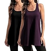DYLH Workout Tank Tops Woman Racerback Long Tank Tops for Women Yoga Tops 2 Pack