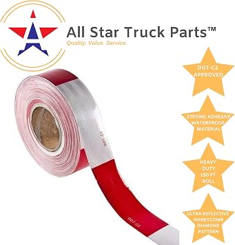 Amazon Com 2 X150 Roll Dot C2 Premium Reflective Safety Red And