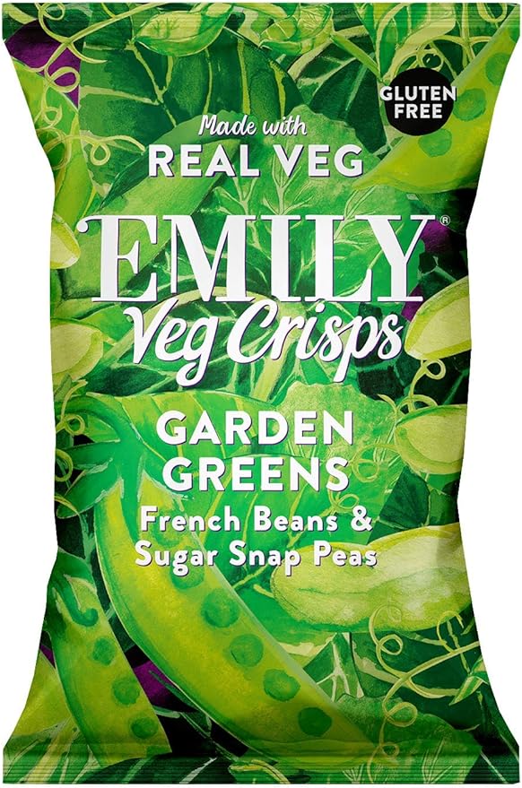 Emily Veg Crisps Garden Greens Sharing Bags 8 x 80g Made with