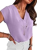 ANRABESS Women Tops Cap Sleeve Textured Dressy