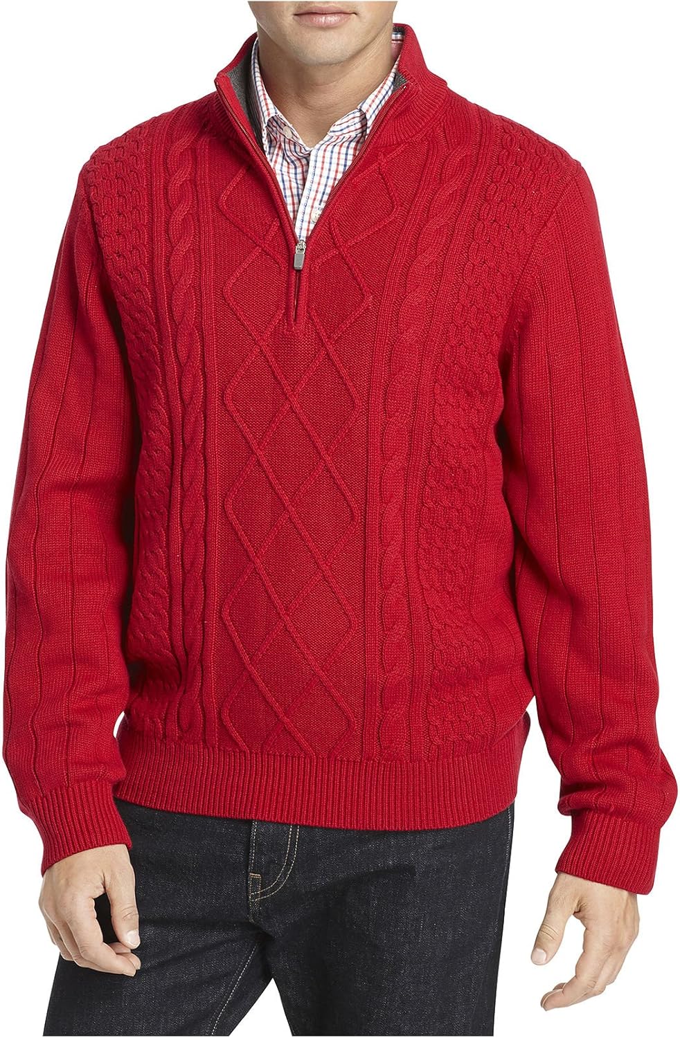 IZOD Men's 1/4 Zip Aran Sweater at Amazon Men’s Clothing store