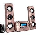 Philco Stereo Shelf Systems Compact CD Shelf System with Digital FM Stereo Radio, Bluetooth Wireless Technology, and Remote Control in Rose Gold | LCD Display | MP3 & AUX Port Compatible