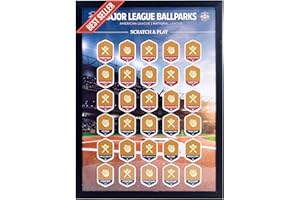 SCRATCH AND PLAY Framed Official 2026 Major League Ballparks Scratch-Off Poster - Baseball Gifts for Boys - MLB Baseball Room Decor - MLB Ballpark Bucket List Map Tracker