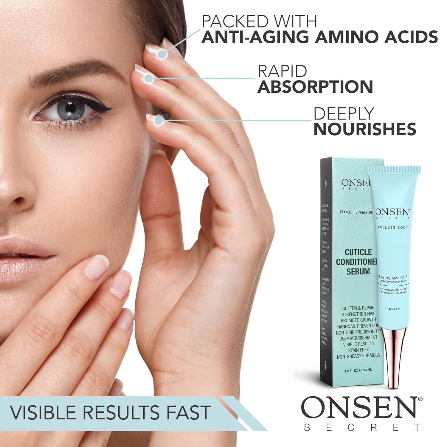 Onsen Cuticle Cream, Cuticle Oil in Deep Action - Japanese Natural Healing Minerals Nail Care Serum and Butter, Sooth, Repair, and Strengthen Cuticles and Nails, Visible Results, Non-Greasy - 1oz: Beauty