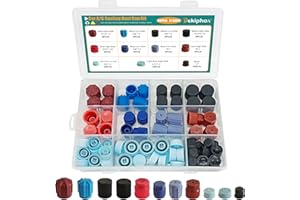 DEKIPHOX 80PCS AC Caps for Cars, A/C High Low Side Valve Core Port Dust Cap Set R12 R134a AC Service Valve Cap Automotive Air-Conditioning System Repair Kit