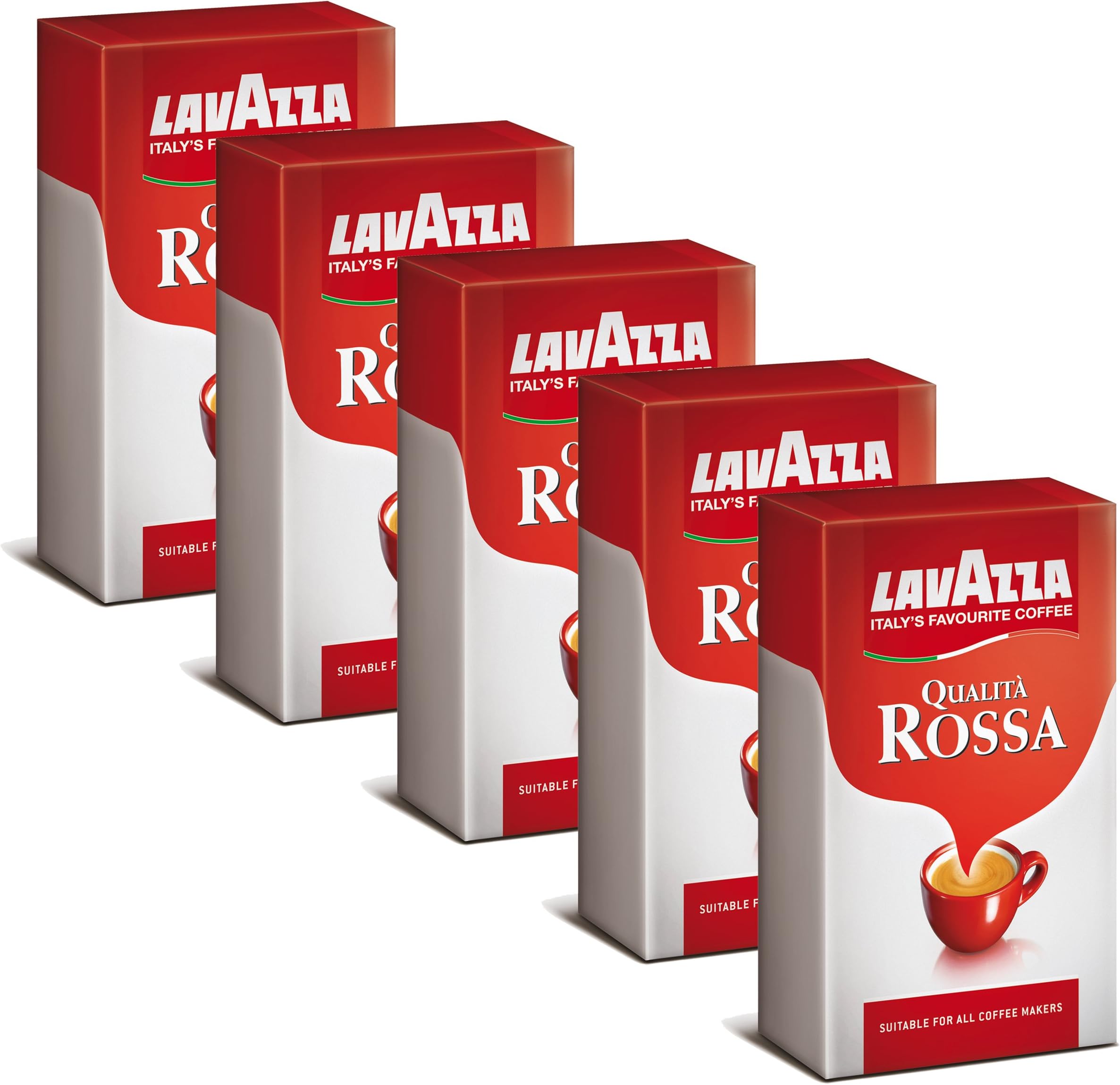 Rossa Qualita Lavazza coffee, ground, Espresso, Cappuccino, Latte Macchiato, 5 x 500g