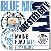 Manchester City Sticker Man City MCFC Sheet Vinyl Football Soccer Premier League Decal Laptop Water Bottle Car Scrapbook (Type 2-7)