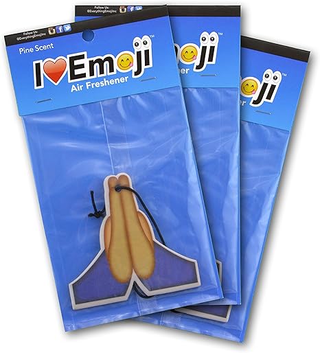 Amazon I Em Ji 絵文字 祈りの手 フレッシュナー 松の香り 3 イエロー 3 Pack Air Fresheners 車用芳香剤 車 バイク