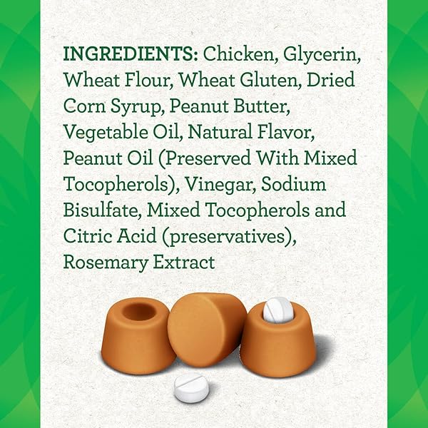 GREENIES PILL POCKETS TREATS FOR DOGS PEANUT BUTTER – TABLET SIZE 3.2 OZ. 30 TREATS