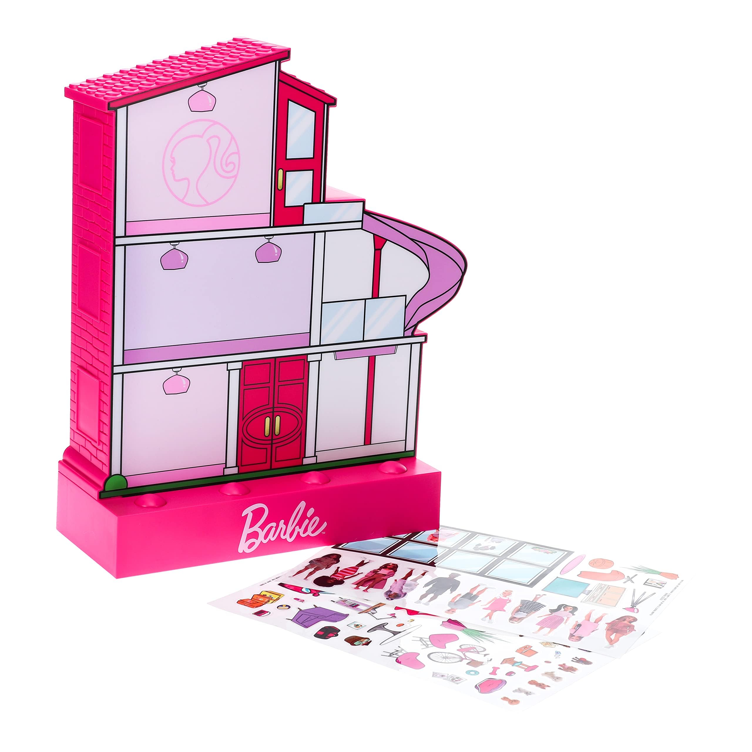 Paladone Barbie Dreamhouse Light with Stickers - Officially Licensed, Fun Customisable Nightlight for Girls, Gift for Barbie Doll Fans