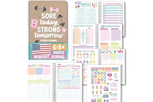 HADLEY DESIGNS Workout Journal for Women - Health and Fitness Journal, Undated Workout Log Book for Women, Health and Fitness Planner 2026, Exercise Planner Weight Loss Tracker, Exercise Log Book