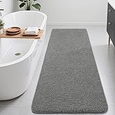 B BENRON Bathroom Runner Rugs 60x24, Extra Soft and Absorbent Bath Mats, Non-Slip Shaggy Long Bath Rug for Bathroom Floor, Tub and Shower, Machine Washable, Quick Dry, Grey