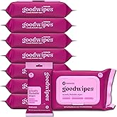 goodwipes Flushable Butt Wipes - Extra Large Adult Wet Wipes For Women & Men - Bathroom Essentials - Sewer & Septic Safe - Rosewater, 418 Count (8 Packs + 1 Travel)