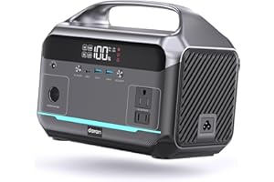 Portable Power Station 600W Surge, 288Wh (90,000mAh) LiFePO4 Battery, Power Bank with AC Outlet, Mini Solar Generator 7-Port 