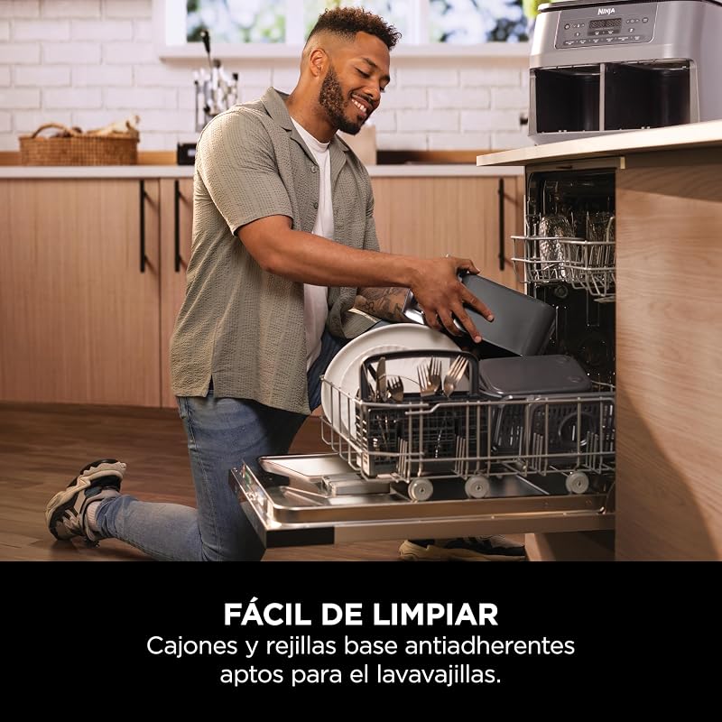 , Fritadeira de ar com compartimento duplo, 7,6 L, cinzento metálico