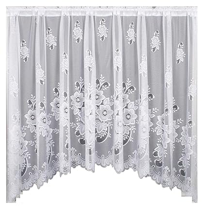Perfecthome Textiles Queens Readymade White Jardiniere Net Curtain
