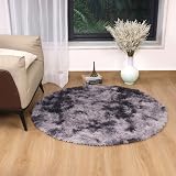 Aspire Homeware Round Rug 120x120 cm Dark Grey Non Slip Shaggy view 2