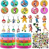 Birthday Party Favors Set, 86Pcs Mario Bros Birthday Game theme Party Supplies Kits for Kids, Includes 10 Bracelets,10 Button
