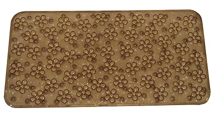 Kuber Industries PVC Bath Mat with Suction Cups - 26 x 14, Brown