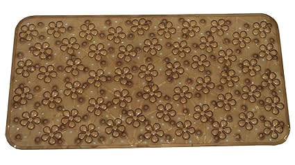 Kuber Industries PVC Bath Mat with Suction Cups - 26 x 14, Brown