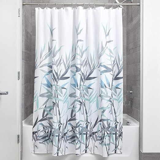 Amazon Com Idesign Anzu Fabric Shower Curtain Water Repellent And