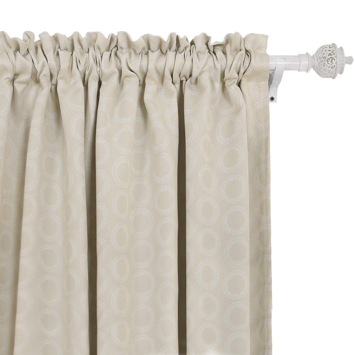 Deconovo Blackout Curtains Rod Pocket Drapes for Ktichen, 42x84, Beige