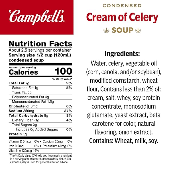 CAMPBELL’S CONDENSED CREAM OF CELERY SOUP, 10.5 OZ CAN