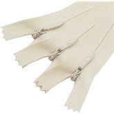 YaHoGa 10PCS 22 Inch Invisible Zippers for Sewing Dresses Skirts Beige | #3 Conceal Zippers Bulk for Pillows Cushions Clothes Tailor Craft