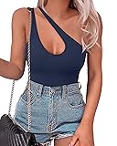SAUNGKUAI Women's Sexy One Shoulder Sleeveless