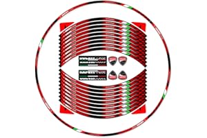 Awonderful Motorcycle Reflective Rim Tapes Sticker Stripe for Ducati 659 696 750 796 797 821 1100 1200 S4 S2/899 1199 959 1299 V2 V4/848 1098 1198 EVO Wheel Decal Stickers 17 inch (Red)