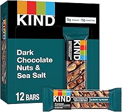 KIND Barras, Chocolate Negro Frutos Secos y Sal Marina, sin gluten, barras de 1,4 onzas, 12