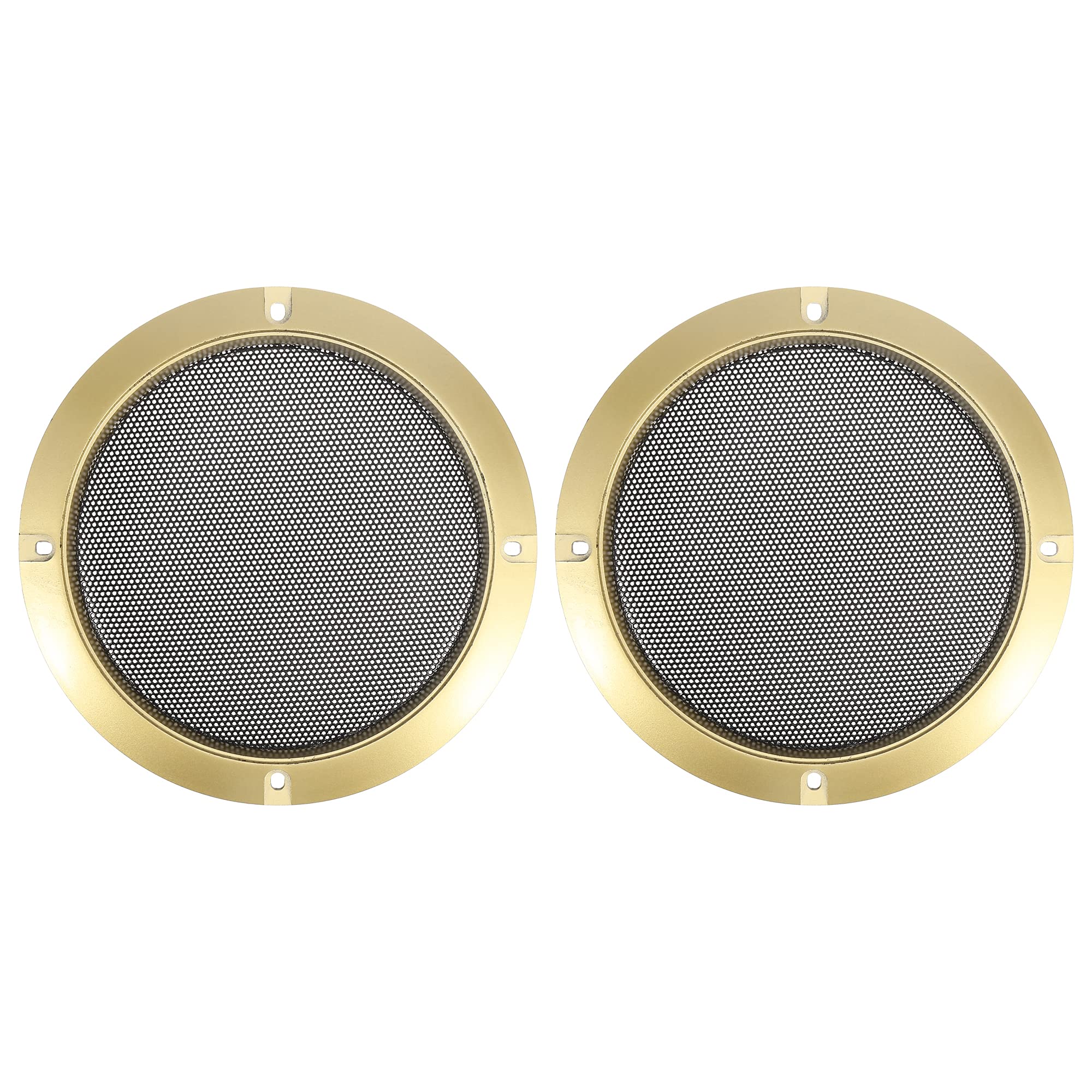 X AUTOHAUX 2pcs 5" Gold Tone Car Audio Speaker Cover Mesh Subwoofer Grill